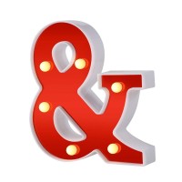 Samapet Light Up Letters Led Marquee Letter Lights Alphabet Night Lights Sign For Wedding Birthday Party Christmas Home Bar Decoration, Red Mirrored Surface - D