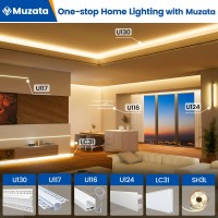 Muzata 5Pack 3.3Ft/1M Plaster In Led Channel Trimless Recessed Led Diffuser Channel Milky White Diffuser Mud In For Drywall Wall Ceiling U117 Ww