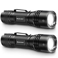 Gearlight Tac Led Flashlight Pack - 2 Super Bright, Compact Tactical Flashlights With High Lumens For Outdoor Activity & Emergency Use - Gifts For Men & Women