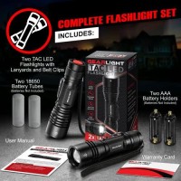 Gearlight Tac Led Flashlight Pack - 2 Super Bright, Compact Tactical Flashlights With High Lumens For Outdoor Activity & Emergency Use - Gifts For Men & Women