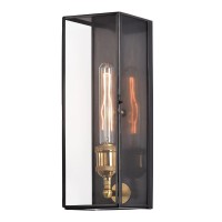 C Cattleya Brass Outdoor Wall Lantern Sconce, 1-Light Exterior Light Fixture With Tempered Glass, Patio Wall Lamp Front Porch Light With Door, Garage Light E26 Socket