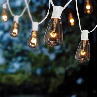 Abeja St38 10Ft String Lights With 10 Clear Vintage Light Bulbs(1 Spare), E12 Scoket Base, Ul Listed For Outdoor Indoor Party Porch Patio Decor, White