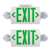 Akt Lighting Emergency Exit Light Adjustable Two Led Head Exit Sign Light Commercial Emergency Exit Lighting Combo With Backu