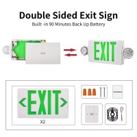 Akt Lighting Emergency Exit Light Adjustable Two Led Head Exit Sign Light Commercial Emergency Exit Lighting Combo With Backu