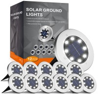 Incx Solar Lights For Outside,12 Pack Solar Lights Outdoor Waterproof, Solar Garden Lights Landscape Lighting For Patio Pathway Lawn Yard Deck Driveway Walkway White