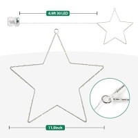 Maoyue Window Lights 3 Pack Christmas Window Star Lights With Timer Battery Operated Christmas Decorations 8 Lighting Modes With 3 Remote Controls For Outdoor, Indoor, Porch, Party, Warm White