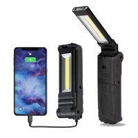 Dr. Prepare Led Work Light With Magnetic Base, 400-Lumen Rechargeable Flashlight, 4000Mah Cob Inspection Work Light With Built-In Power Bank, For Car Repair, Garage, Household, Emergency