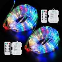 Fitybow Led Rope Lights Battery Operated String Lights 40Ft 8 Modes Outdoor Decoration Lighting Fairy Lights Dimmabletimer With