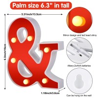 Samapet Light Up Numbers Led Marquee Number Lights Numeral Night Lights Sign For Wedding Birthday Party Christmas Home Bar Decoration, Red Mirrored Surface - 2