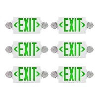 Akt Lighting Led Emergency Light Exit Sign Combo Green Exit Sign Ul Certified Emergency Exit Light Adjustable Lamps With Ba