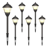 Goodsmann Pathway Lights 1.5W Led 6Pk Outdoor Low Voltage Landscape Lighting Kits 100 Lumen Hardwired Path Light 3000K Warm White Metal 12V Bronze Electric Sidewalk Walkway Lights With Cable Connector