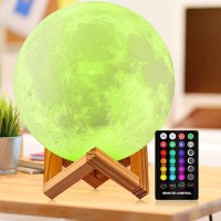 Dtoetkd Moon Lamp Large 9.6 Inch, 3D Printing Night Light 16 Colors Moon Light Lamp With Stand And Remote, Rome Decor Birthday Gifts For Kids/Lover/Friends