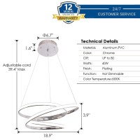 Chying Modern Pendant Light With Irregular Ring 18.9