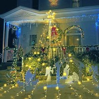 Maoyue Outdoor Christmas Decorations Waterproof 335 Led Star Lights 8 Lighting Modes Christmas Lights Outdoor Decoration Lights For Yard, Christmas, New Year, Wedding, Party (Warm White)