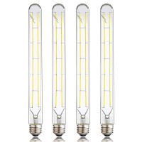 Hxmls Dimmable Led Tubular Bulb T300,T30 Long Tube Edison Light Vintage Filament Bulb12W,100W Equivalent,4000K Daylight White,Clear Glass Cover E26 Medium Base,11.8Inch(4 - Pack.