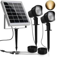 Cly Solar Spotlights Led Solar Landscape Lights 2 In 1 Solar Spot Lights Outdoor Ip66 Waterproof Solar Powered Lights Wall Lights Security Lighting For Outdoor Garden Yard Downlight (Two Light)