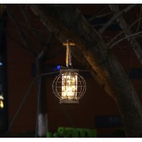 Jhy Design Metal Cage Led Lantern Battery Powered,7.3