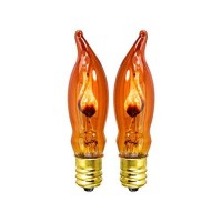 Orange Amber C7 (Ca10) Flicker Flame String Light Bulbs (2-Pack)