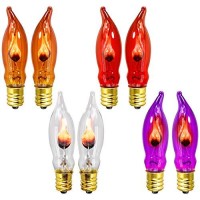 Orange Amber C7 (Ca10) Flicker Flame String Light Bulbs (2-Pack)