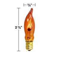 Orange Amber C7 (Ca10) Flicker Flame String Light Bulbs (2-Pack)