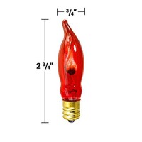 Orange Amber C7 (Ca10) Flicker Flame String Light Bulbs (2-Pack)