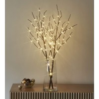 Litbloom Lighted Brown Willow Branches 30In 100 Led With Timer Battery Operated, Tree Branch With Warm White Lights For Holiday Christmas Decoration Indoor Outdoor Use