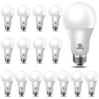 Energetic Smarter Lighting Led Light Bulbs 60 Watt Equivalent, A19, Warm White 3000K, E26 Base, Non-Dimmable, 750Lm, Ul Listed, 16-Pack