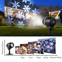 Tangkula Christmas Snowflake Led Projector Lights, Rotating Snowfall Projection With Remote Control, Outdoor Landscape Decorative Lighting For Christmas, Holiday, Party, Wedding, Garden, Patio