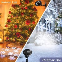 Tangkula Christmas Snowflake Led Projector Lights, Rotating Snowfall Projection With Remote Control, Outdoor Landscape Decorative Lighting For Christmas, Holiday, Party, Wedding, Garden, Patio