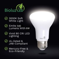 Bioluz Led 10 Pack Br20 Led Bulb 6W=50W 3000K Soft White 90 Cri Dimmable Ul-Listed Cec Title 20 Compliant 540 Lumen Outdoor/Indoor Flood Light (Pack Of 10)