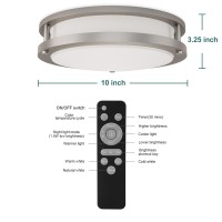 Romwish Led Ceiling Light Fixture 30W,10 Inch Dimmable Flush Mount Ceiling Light With Remote Control, 2700-6500K Light Color Changeable, For Bedroom, Kitchen, Bathroom, Stairwell