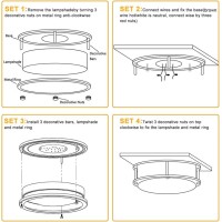 Romwish Led Ceiling Light Fixture 30W,10 Inch Dimmable Flush Mount Ceiling Light With Remote Control, 2700-6500K Light Color Changeable, For Bedroom, Kitchen, Bathroom, Stairwell