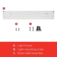 Ultrapro 18 Inch Hardwired Under Cabinet Lights, 3 Color Settings - 2700K/4000K/5000K - Warm White, Cool White, And Daylight, Under Cabinet Lighting, Dimmable Under Counter Lights For Kitchen, 45367