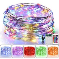 Xinkaite Multicolor Fairy Lights Battery Operated 26Ft 16 Colors Changing String Lights Waterproof Firely Lights With Remote Control For Bedroom, Decorations, Halloween Decor, Christmas