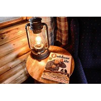 Electric Lantern Table Lamp For Bedrooms To Give You The Perfect Farmhouse Look Large 15 Inches Tall With Large Hurricane Glass And In Line Cord Dimmer. Rustic Rust Patina Hand Finish.