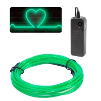 Jiguoor El Wire Battery Pack 98Ft 3M Bright Neon Light Strip 360 Illumination Neon Tube Rope Lights For Diy Festival Party