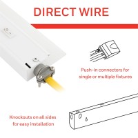 Ultrapro 24 Inch Hardwired Under Cabinet Lights, On/Off Only, 2700K Warm White, Under Cabinet Lighting, Under Counter Lights For Kitchen 44112