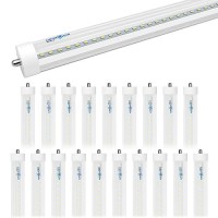 Luminosum T8/T10/T12 Led Tube Light 8 Foot 40W, 80W Equivalent, Single Pin Fa8 Base, Dual-End Power Ballast Bypass, Clear Cover, Daylight 5000K, Etl Certified, 20-Pack