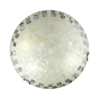 Litfad 2 Lights Shell Shade Flush Mount Ceiling Lights Stain Glass Tiffany Ceiling Lamp Farmhouse Style Mosaic Pendant Light In