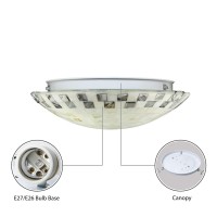 Litfad 2 Lights Shell Shade Flush Mount Ceiling Lights Stain Glass Tiffany Ceiling Lamp Farmhouse Style Mosaic Pendant Light In