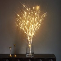 Litbloom Lighted White Twig Branches 32In 100 Led With Timer Battery Operated, Artificial Tree Branch With Warm White Lights For Holiday Xmas Home Decoration Indoor Outdoor Decor