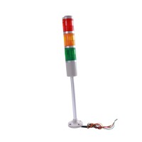 Othmro 1Pcs 24V 3W Warning Light, Industrial Signal Light Tower Lamp, Column Led Alarm Round Tower Light, Indicator Continuous Light, Plastic Electronic Parts For Workstation No Sound Red Green Yellow