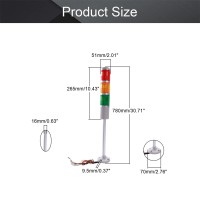 Othmro 1Pcs 24V 3W Warning Light, Industrial Signal Light Tower Lamp, Column Led Alarm Round Tower Light, Indicator Continuous Light, Plastic Electronic Parts For Workstation No Sound Red Green Yellow