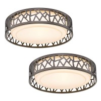 Vicnie Flush Mount Light 2 Pack 12 Inch 15W Led Bedroom Light Fixtures Ceiling 3000K Warm White Oil Rubbed Bronze Fihished E