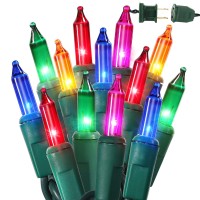 Brizlabs Multicolored Christmas Lights 696Ft 300 Count Connectable Christmas Tree Lights 120V Ul Certified Incandescent Strin