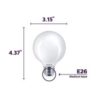 Philips Led Frosted G25 Light Bulb, Dimmable, 500 Lumen, Daylight (5000K), 5.5W=60W, E26 Base, Title 20 Certified, Pack Of 8