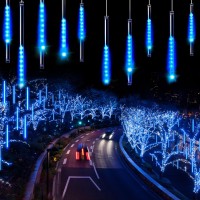 Maoyue Meteor Shower Lights, 16 Tubes 640 Led Icicle Lights Outdoor Christmas Decorations, Waterproof Cascading Lights For Wedding Christmas Tree Decoration,Blue