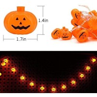 Milexing Halloween String Lights, Led Pumpkin Lights, Holiday Lights For Outdoor Decor,2 Modes Steady/Flickering Lights(20 One Pumpkin Lights, 9.8 Feet)