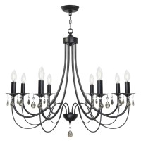 Lucidce Modern Crystal Chandeliers 8 Lights Black Chandelier Mid Century Ceiling Lighting Dining Room Light Fixtures Elegant Pendant Lighting For Dining Room