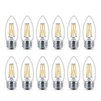 Philips Led Flicker-Free Clear Dimmable B11 Light Bulb - Eyecomfort Technology - 300 Lumen - Soft White (2700K) - 3.3W=40W - E26 Base - Title 20 Certified - Indoor - 12-Pack